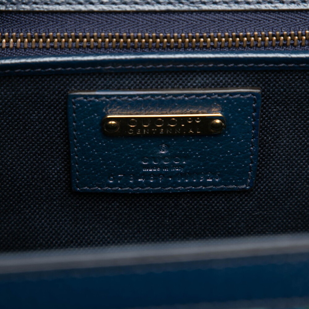 Gucci Bamboo 1947 100th Anniversary Handbag/Shoulder Bag 2-Way 678489 Navy Mu... - Picture 5 of 6